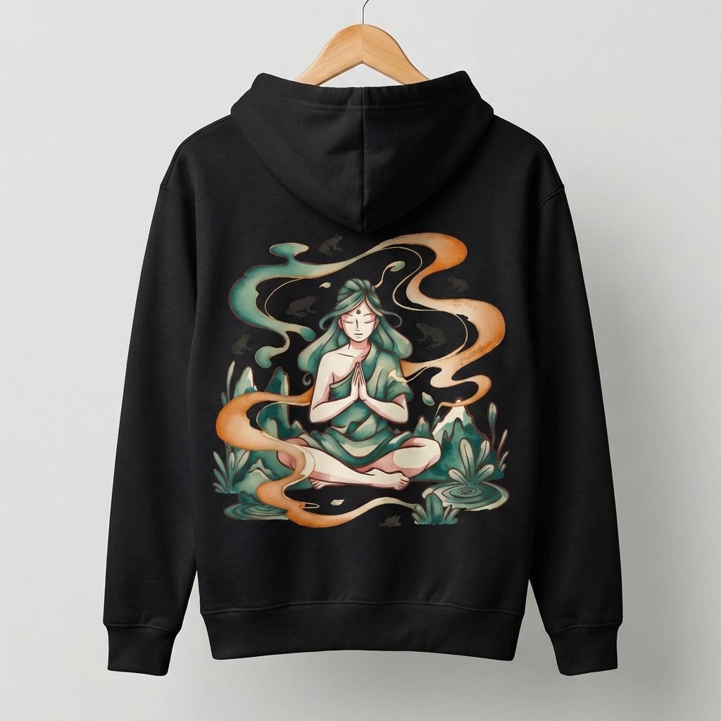 Zen Lady Graphic Hoodie | Feminine Meditation Spiritual - Men's