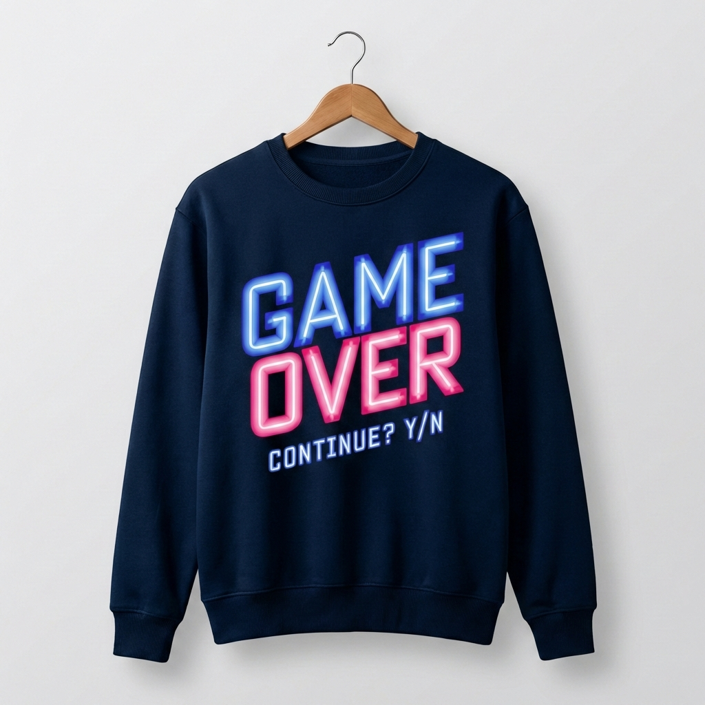 Game Over Graphic Sweatshirt | Retro Arcade Gaming - Men's