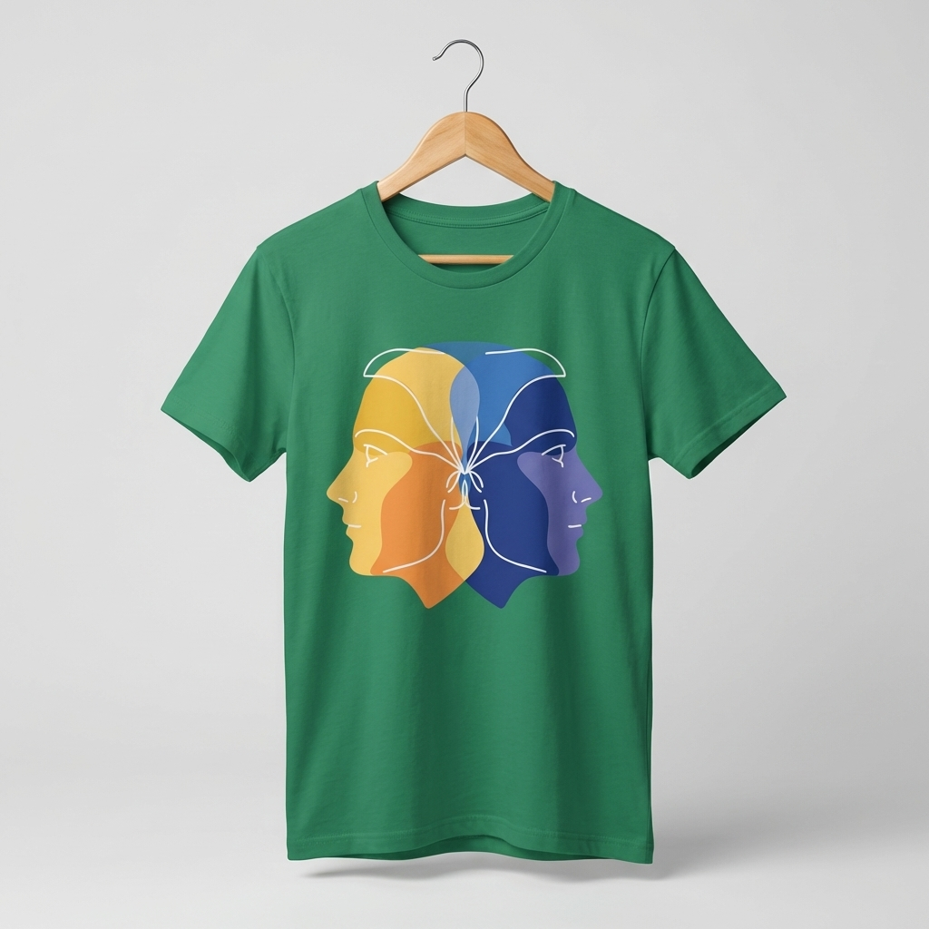 Dual Face Graphic T-Shirt | Duality Bold Art Tee - Women's