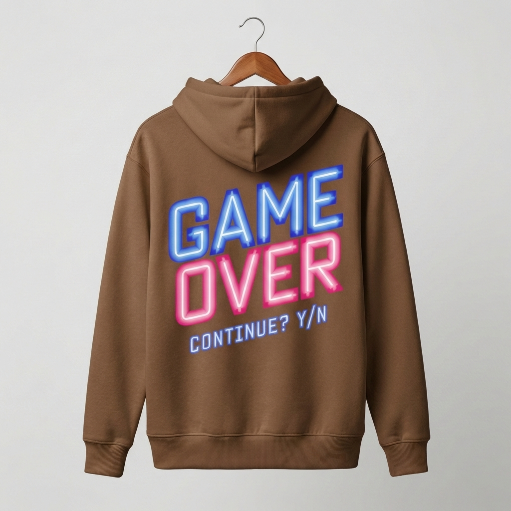 Game Over Graphic Hoodie | Retro Arcade Gaming - Men's