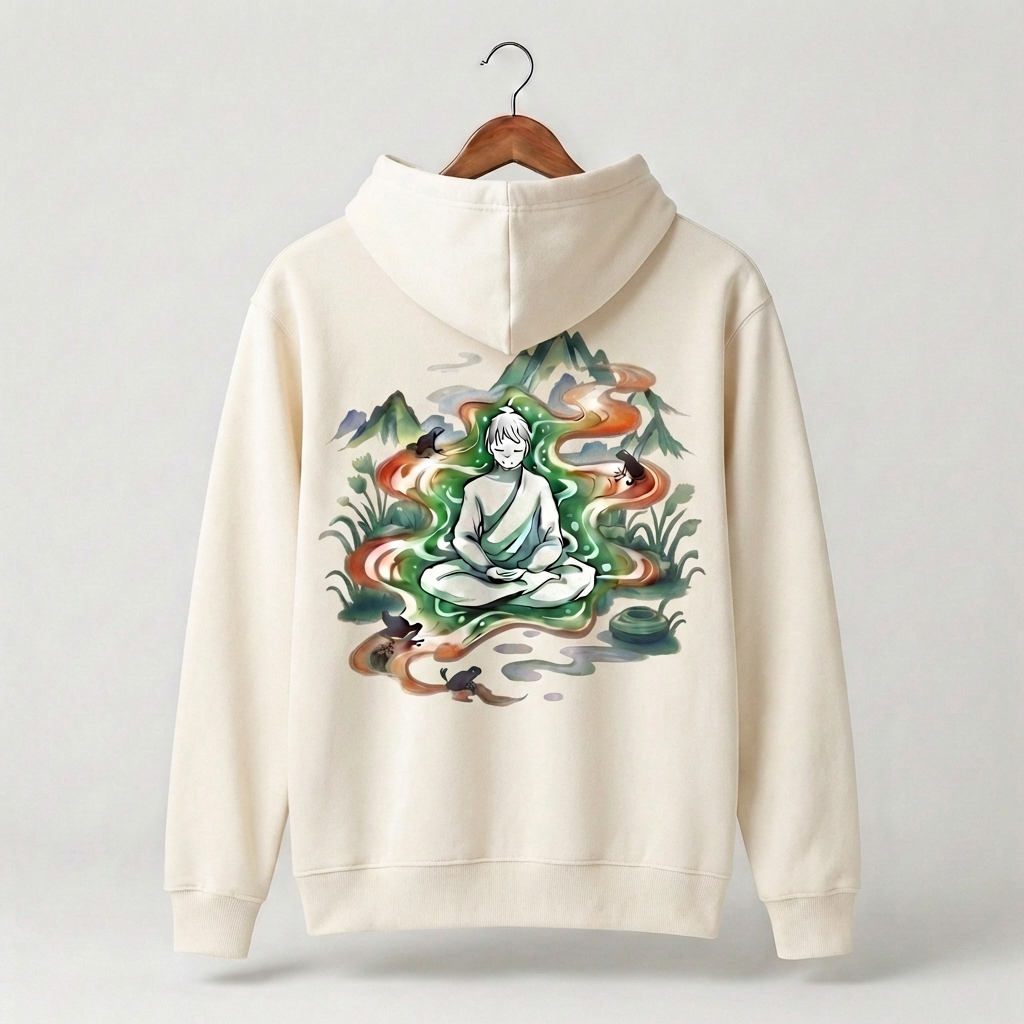 Zen Man Graphic Hoodie | Masculine Meditation Mindfulness - Men's