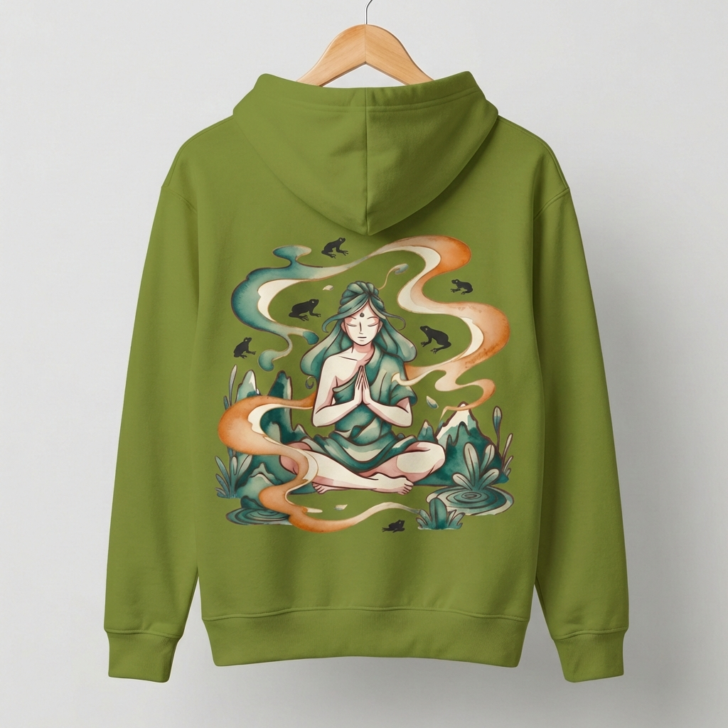 Zen Lady Graphic Hoodie | Feminine Meditation Spiritual - Men's