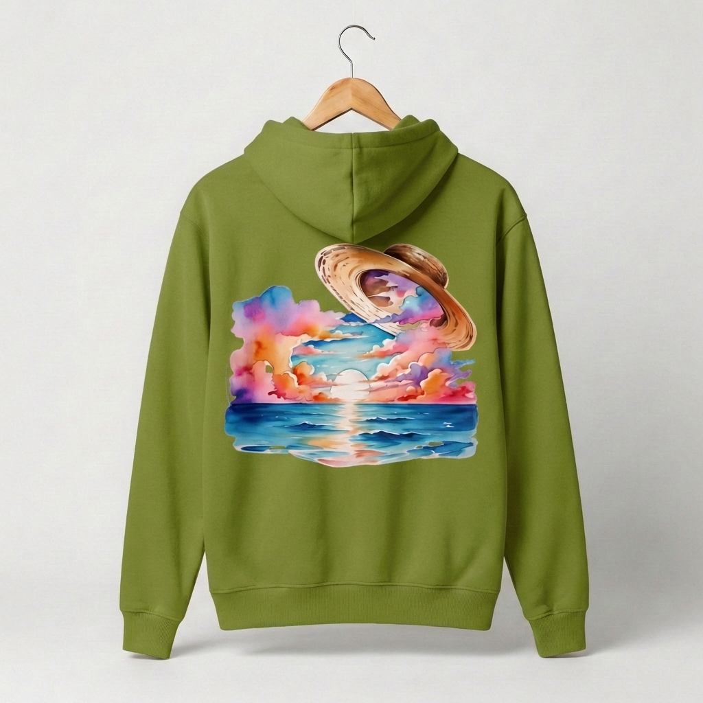 Straw Hat Graphic Hoodie | Anime Pirate Adventure - Men's