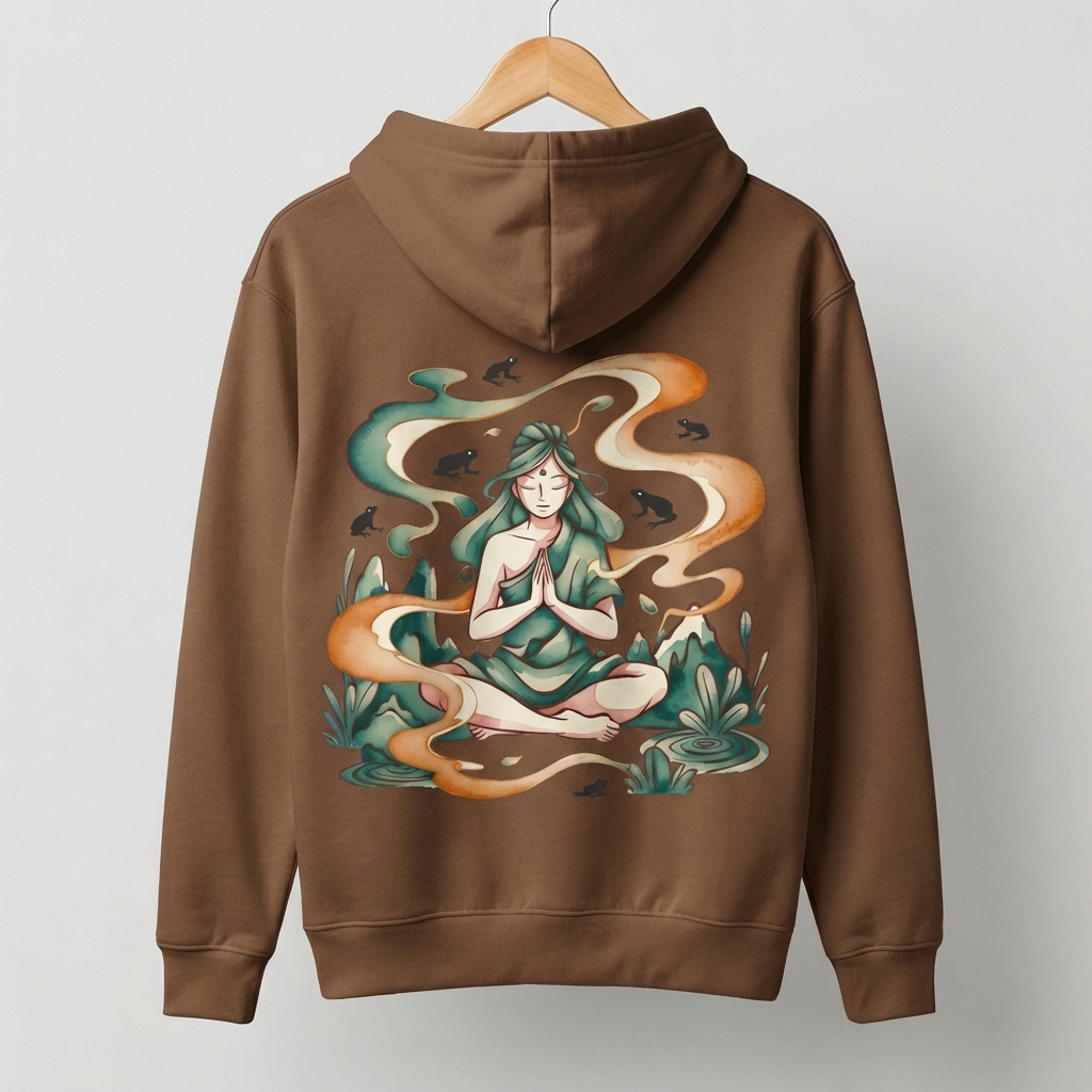 Zen Lady Graphic Hoodie | Feminine Meditation Spiritual - Men's
