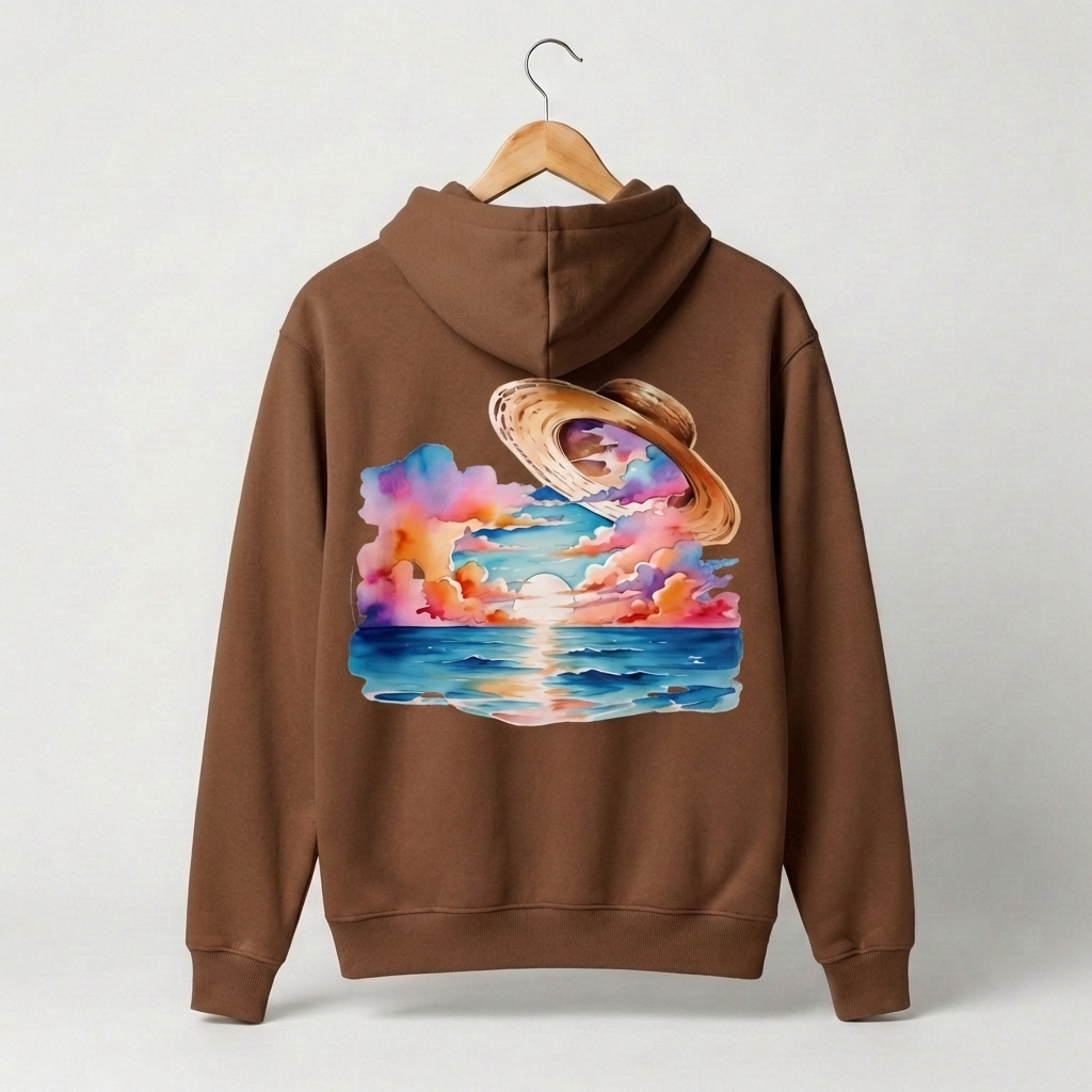 Straw Hat Graphic Hoodie | Anime Pirate Adventure - Men's