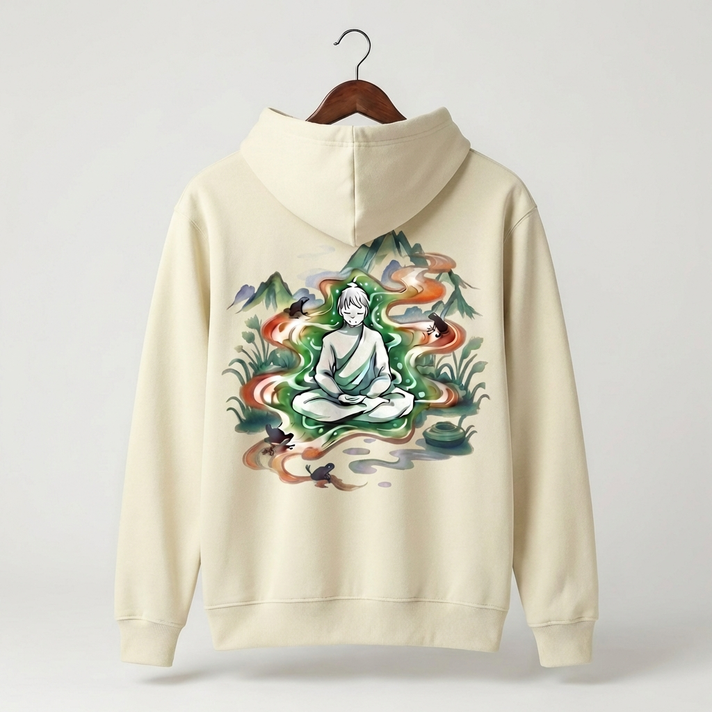 Zen Man Graphic Hoodie | Masculine Meditation Mindfulness - Men's