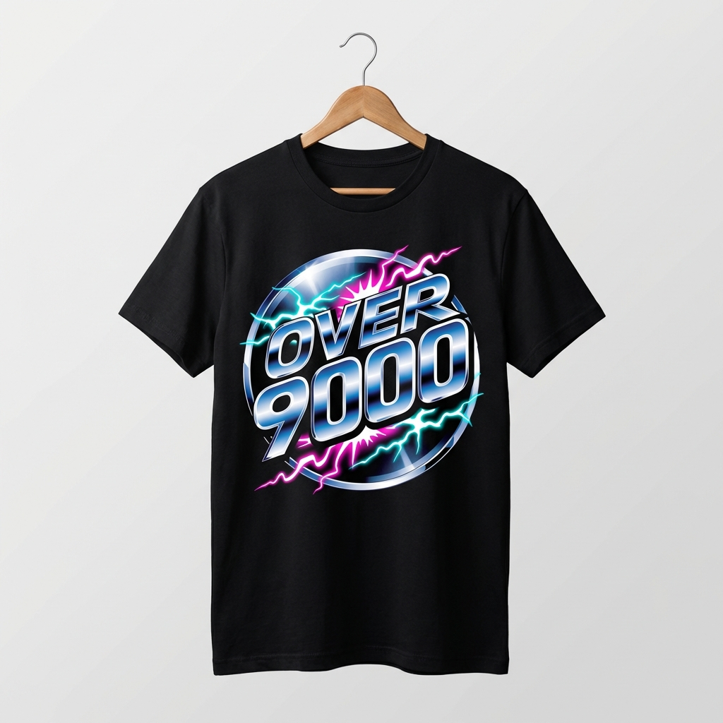 Over 9000 Graphic T-Shirt | Anime Power Level Manga Tee - Women's