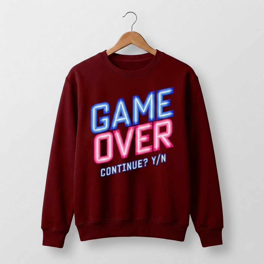Game Over Graphic Sweatshirt | Retro Arcade Gaming - Women's