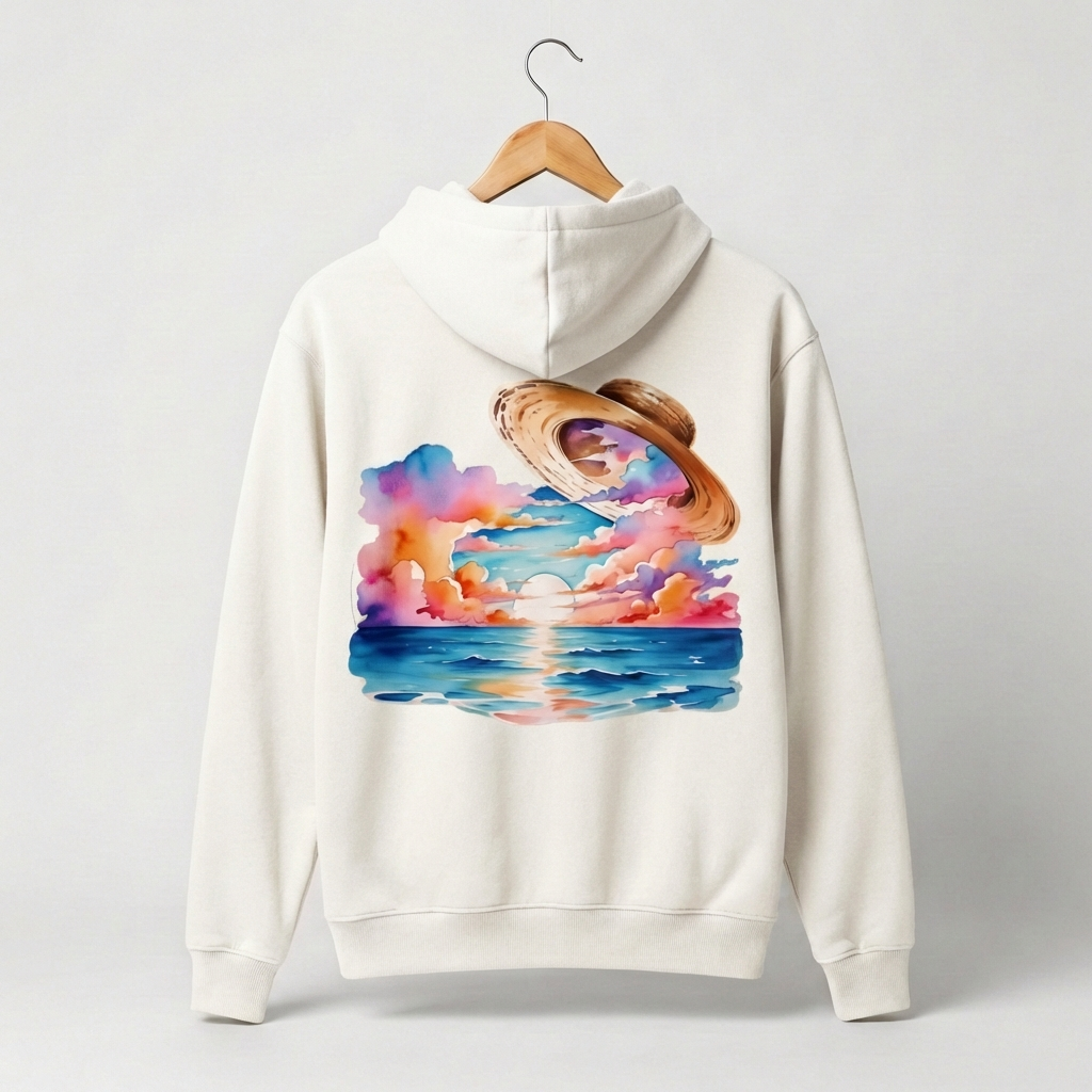 Straw Hat Graphic Hoodie | Anime Pirate Adventure - Men's
