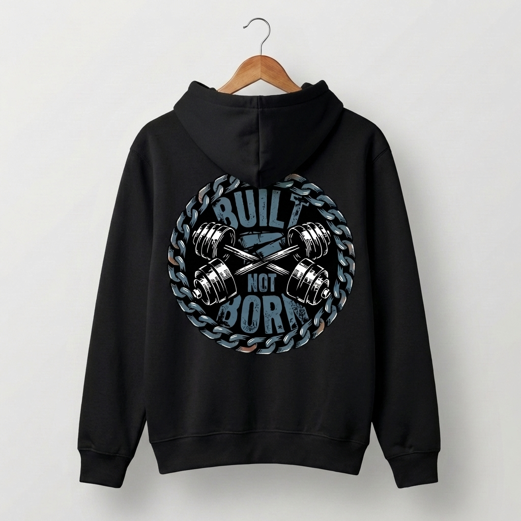Built Not Born Graphic Hoodie | Gym Motivation Fitness - Women's
