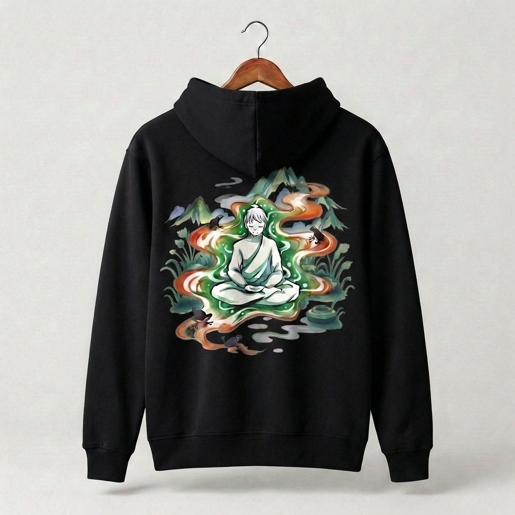 Zen Man Graphic Hoodie | Masculine Meditation Mindfulness - Men's