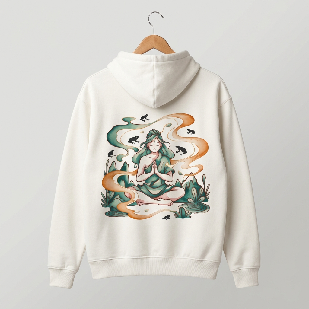 Zen Lady Graphic Hoodie | Feminine Meditation Spiritual - Men's
