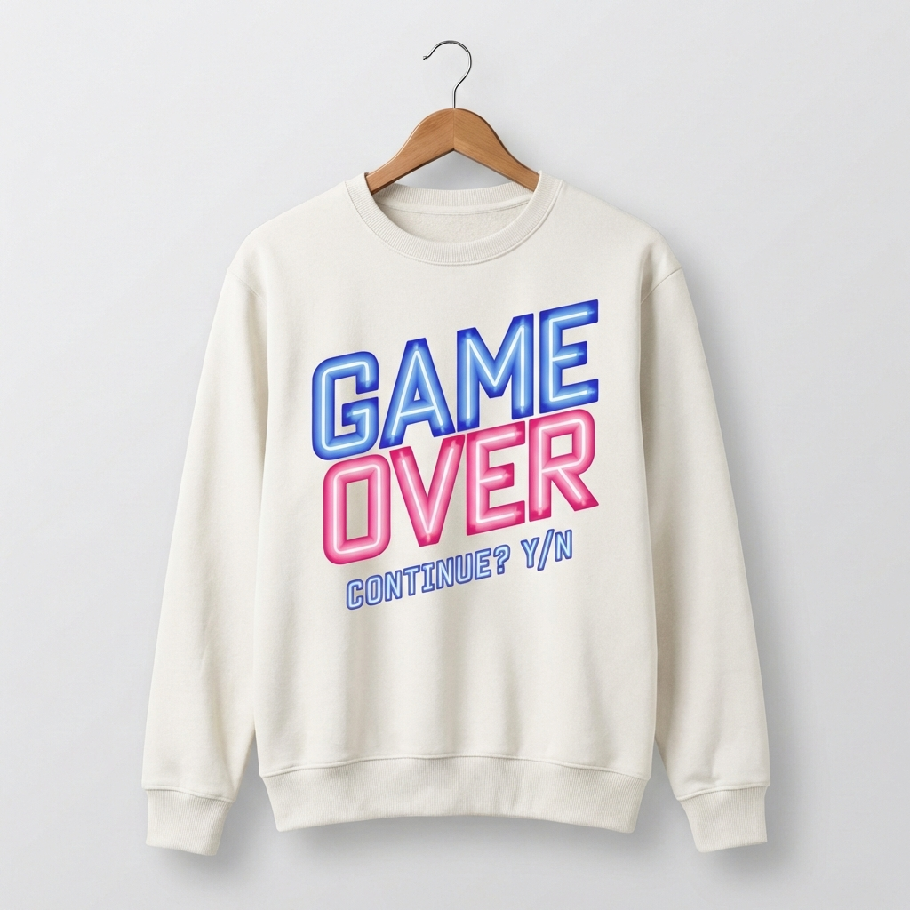 Game Over Graphic Sweatshirt | Retro Arcade Gaming - Women's