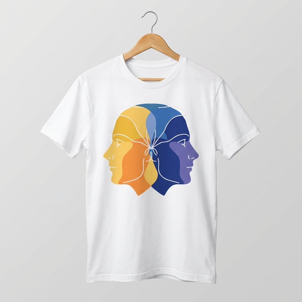 Dual Face Graphic T-Shirt | Duality Bold Art Tee - Women's