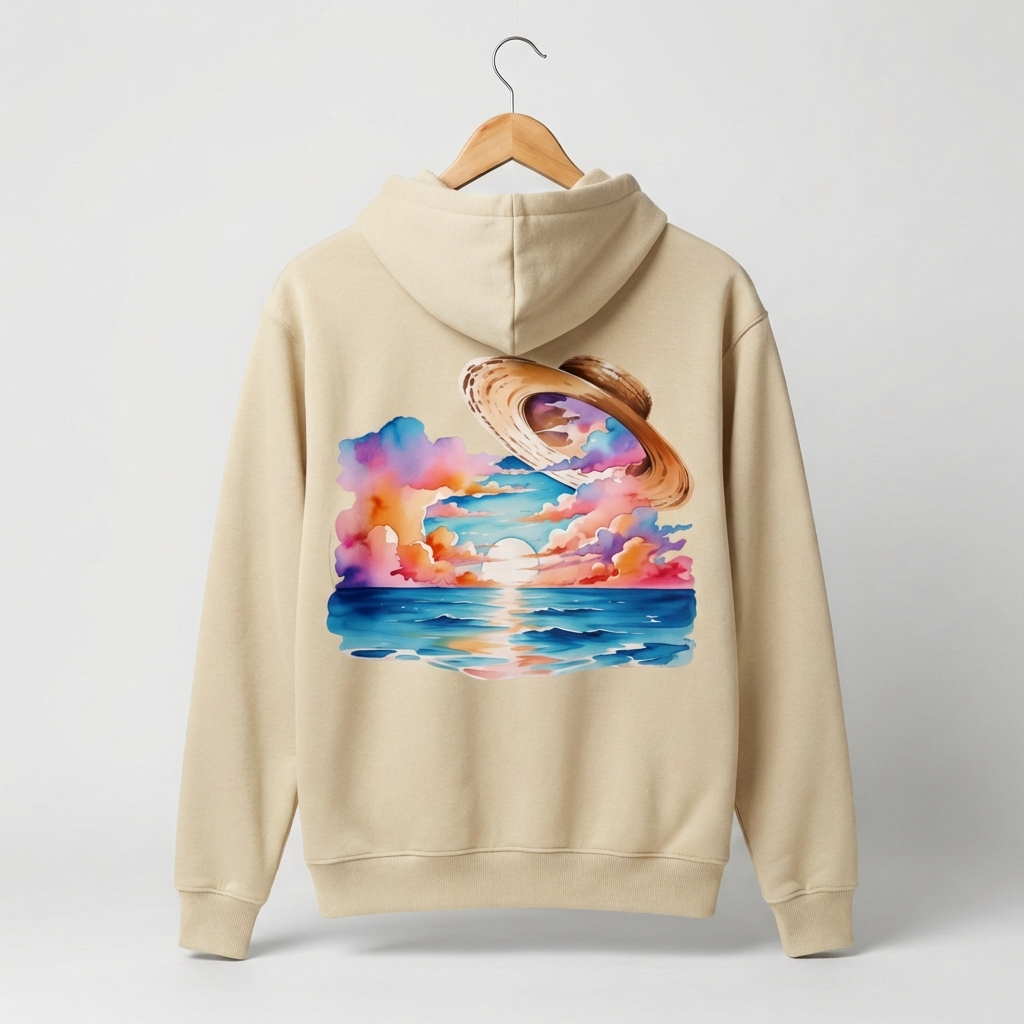 Straw Hat Graphic Hoodie | Anime Pirate Adventure - Men's