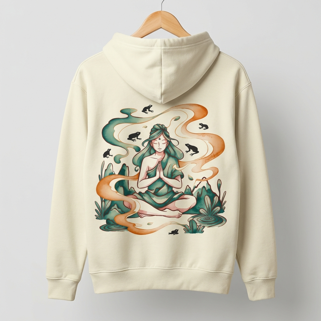 Zen Lady Graphic Hoodie | Feminine Meditation Spiritual - Men's