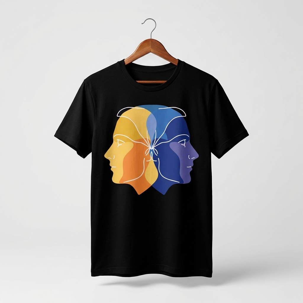 Dual Face Graphic T-Shirt | Duality Bold Art Tee - Women's