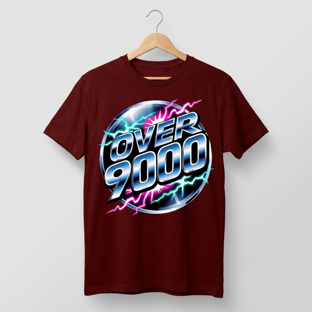 Over 9000 Graphic T-Shirt | Anime Power Level Manga Tee - Men's